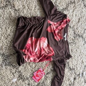 Madden Girl Pink and Red Floral Blouse